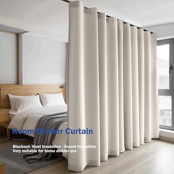 Room Divider Blackout Curtain Track Curtains Wall Dividers Panels Screen - Image 6