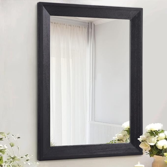 AAZZKANG Black Mirrors for Wall Rectangle Wood Framed Large 28"x20" Decorative by AAZZKANG