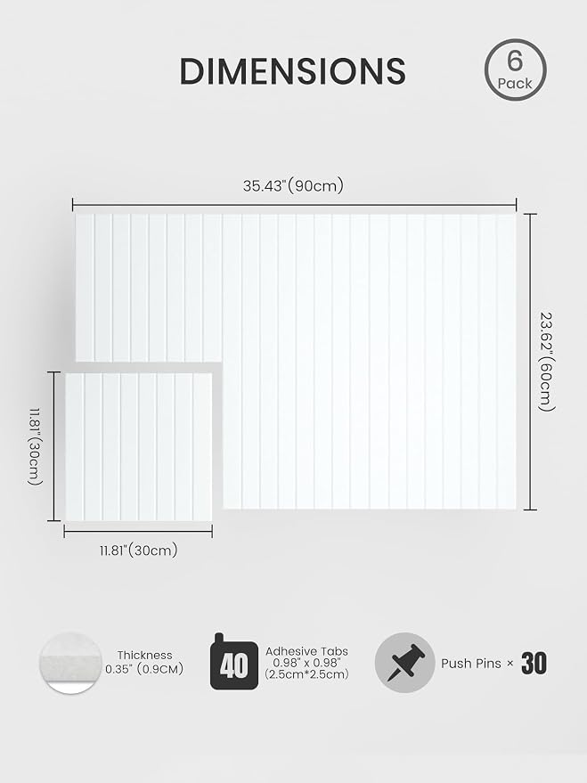 Bumusty Large Cork Board Alternative-36 x 24" Felt Bulletin Board Tiles - Image 2