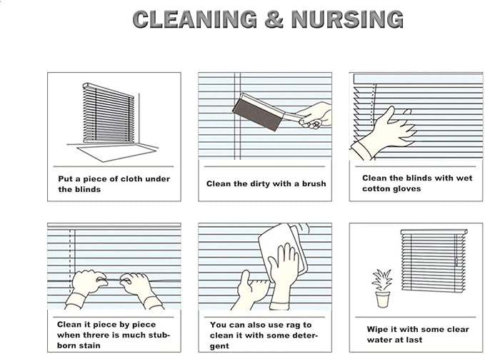 YIIBAII Mini Blinds Suitable for 36" W x 64" H Windows 1" Aluminum Horizontal - Image 9