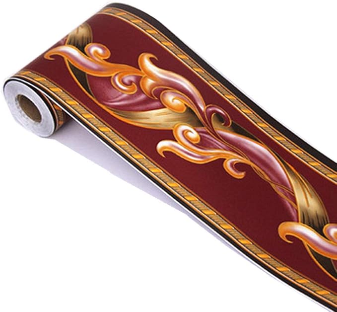 Elegant Peel Stick Red Floral Wallpaper Border Self Adhesive Molding Home - Image 2