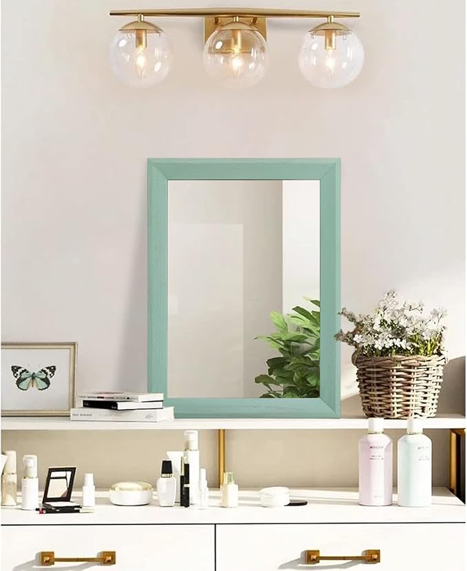 AAZZKANG Wood Framed Mirror Rectangle Modern Farmhouse Wall Mirrors Decor - Image 4