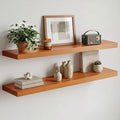 Homeforia Oak Floating Shelves 36 inches Long, High End Solid Real Wood 36 inch by Homeforia