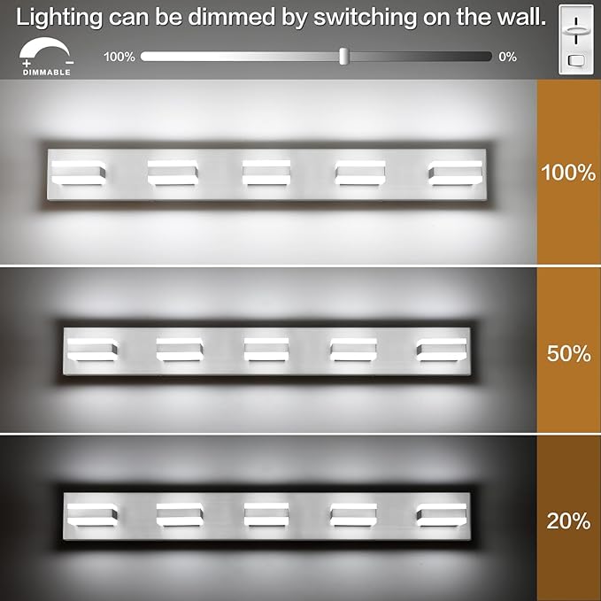 SOLFART 5 Light Bathroom Vanity Light Brushed Nickel Bathroom Vanity Light - Image 2