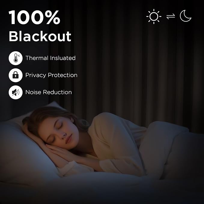 CUCRAF Khaki Blackout Curtains 45 inch Length 2 Panels Set, Rod Pocket Room - Image 2