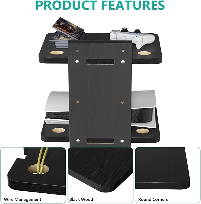 WALI Floating TV Shelf, 2 Tier Projector Shelf - Image 4