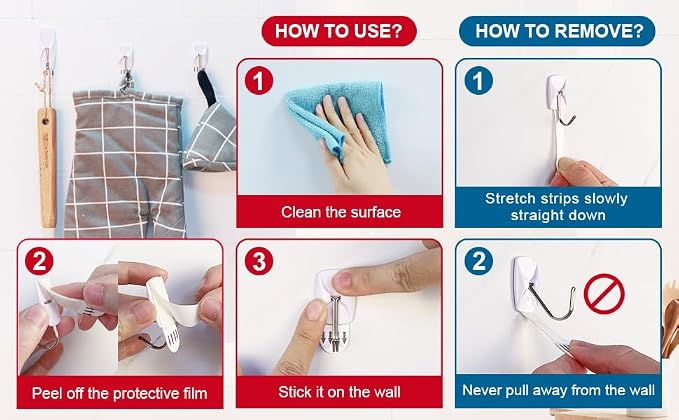 Sinfuo Wall Hooks for Hanging 10 Large Hooks, Heavy Duty Wall Hooks - Image 5