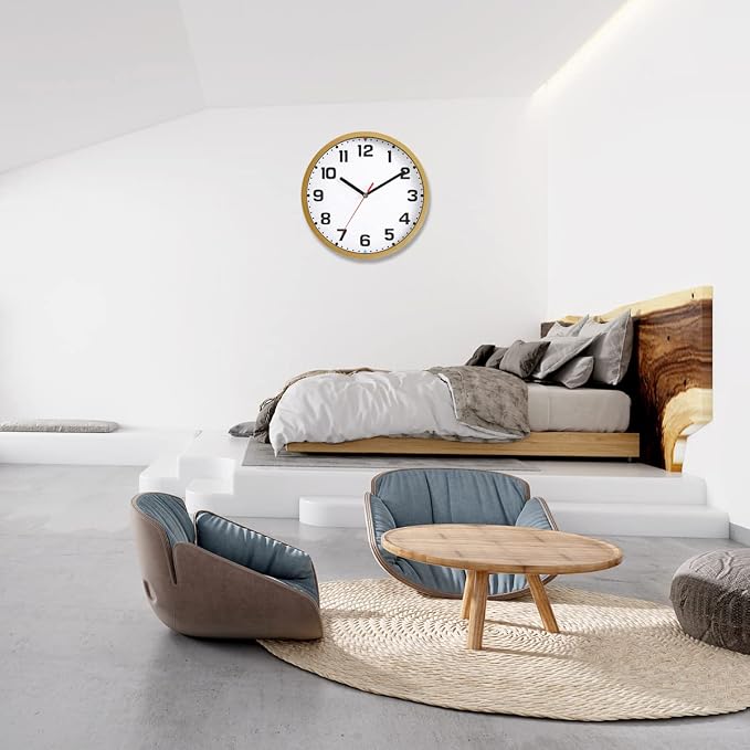 SIN&MI Wall Clock 9 Inch Battery Operated Silent Non-Ticking Wall Clock Modern - Image 6