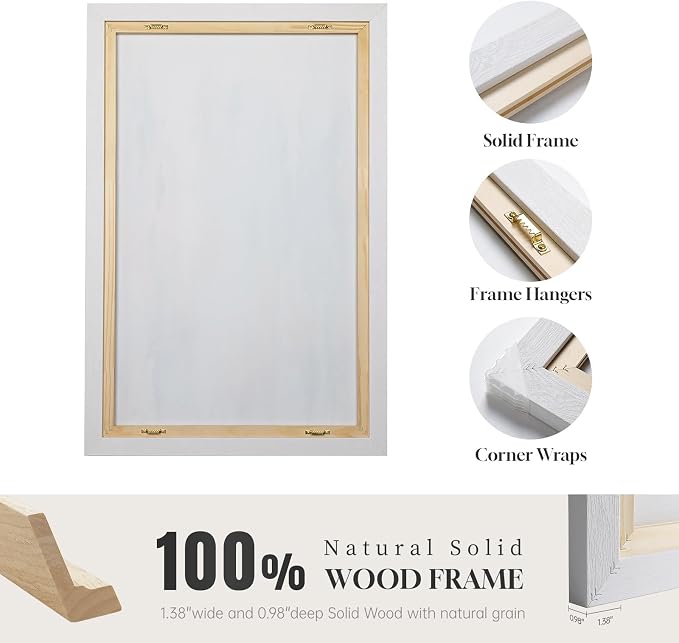 Extra Large Framed Blue Gold Abstract Wall Art - Image 6