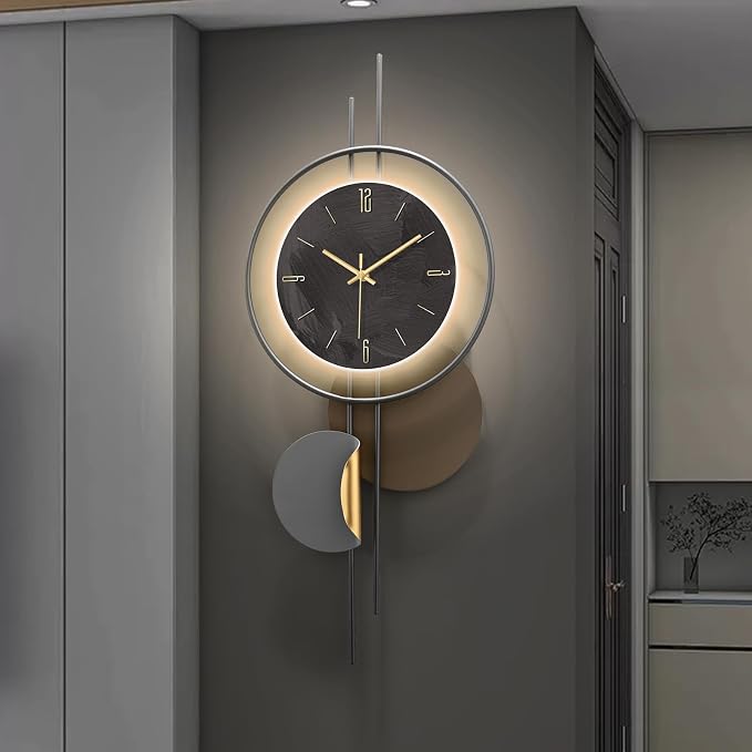 Modern Wall Clock for Living Room, Large Black Decorative Wall Clock, Creative - Image 8