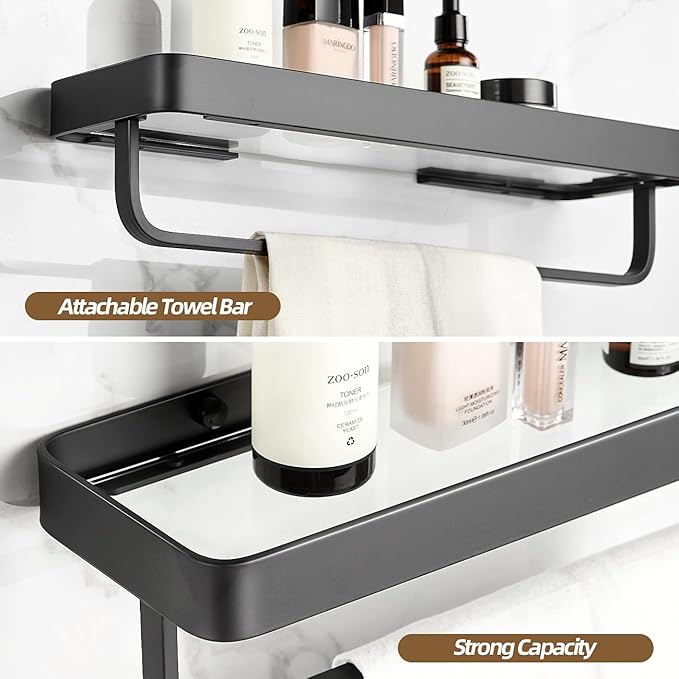 VOLPONE Bathroom Shelves Wall Mounted Glass Shelf - Image 4