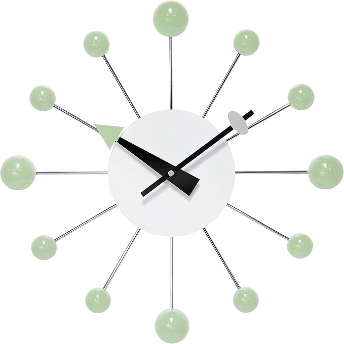 Infinity Instruments Orb Spoke Starburst Wall Clock, Mint Green by InfinityInstruments