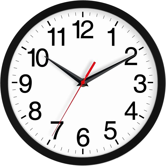 Rohioue 12 Inch Wall Clock Modern Battery Operated Silent Non Ticking Analog by RohioueWallClock