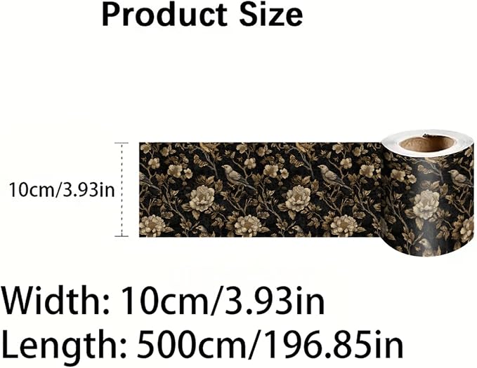 Brown Floral Wall Border 196x4 Inch Peel and Stick Vintage Botanical Wallpaper - Image 4