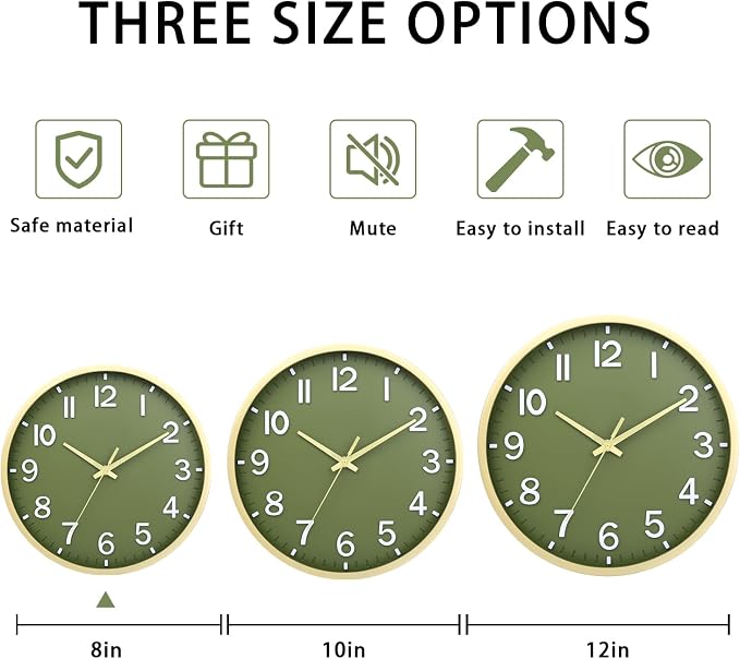 Wall Clocks Battery Operated 8 inch Modern Wall Clock, Silent Non Ticking Wall - Image 4