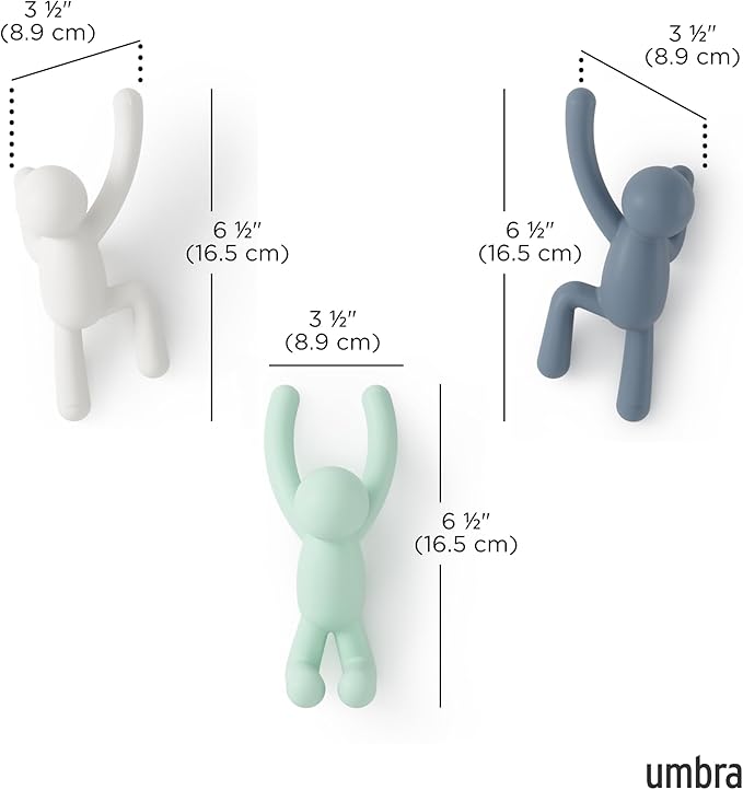 Umbra Buddy Wall Hooks – Decorative Wall Mounted Coat Hooks - Image 3