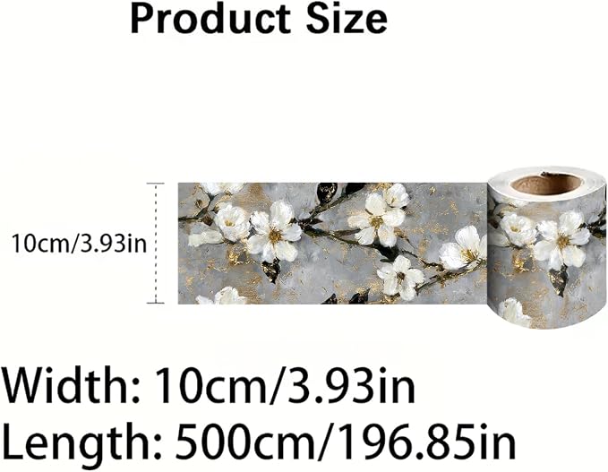 Cherry Blossom Wallpaper Border 196x4 Inch Peel and Stick Wall Border Gray - Image 9