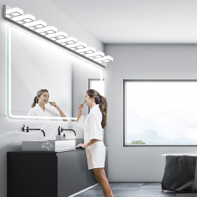 Ralbay 66inch Chrome Bathroom Vanity Lights Stainless Steel Acrylic LED Modern - Image 4