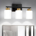 FonmYim Black and Gold Bathroom Light Fixtures, 3-Light Modern Vanity Light by FonmYim