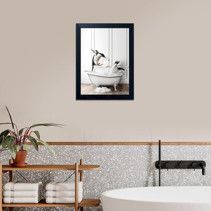 Kids Bathroom Wall Decor Funny Bathroom Wall Art Black and White Wall Decor - Image 7