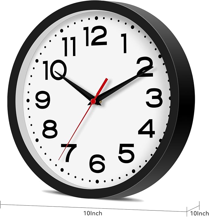 Roymnie Wall Clock Silent Non-Ticking Modern Clock Battery Operated 10 Inch - Image 9
