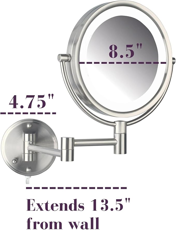 JERDON Wall-Mounted Vanity Mirror - Image 3
