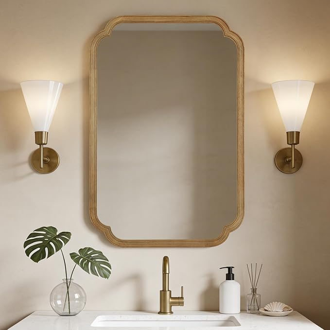 WallBeyond 24" x 36" Rounded Corner Arch Wall Mirror by WallBeyond