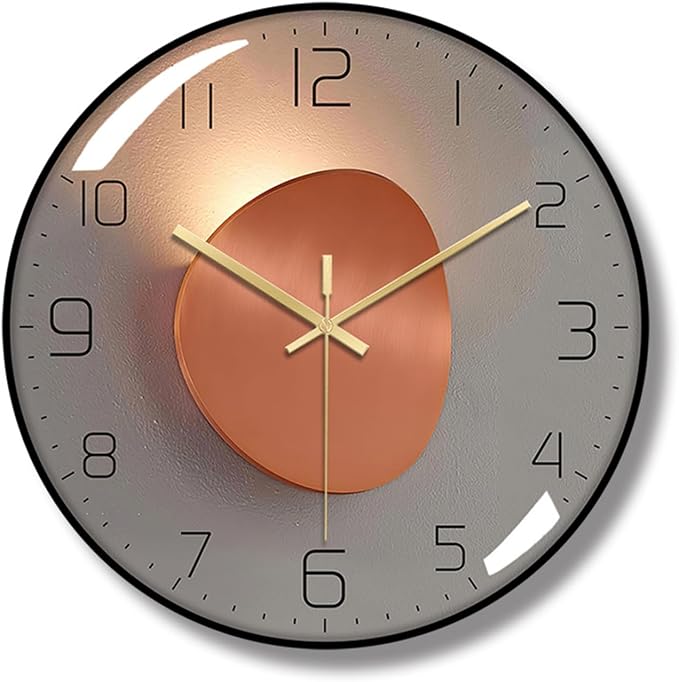 Ergocar Wall Clock, Art Deco Wall Clock, Non-Ticking Silent Modern Metal Wall by Ergocar