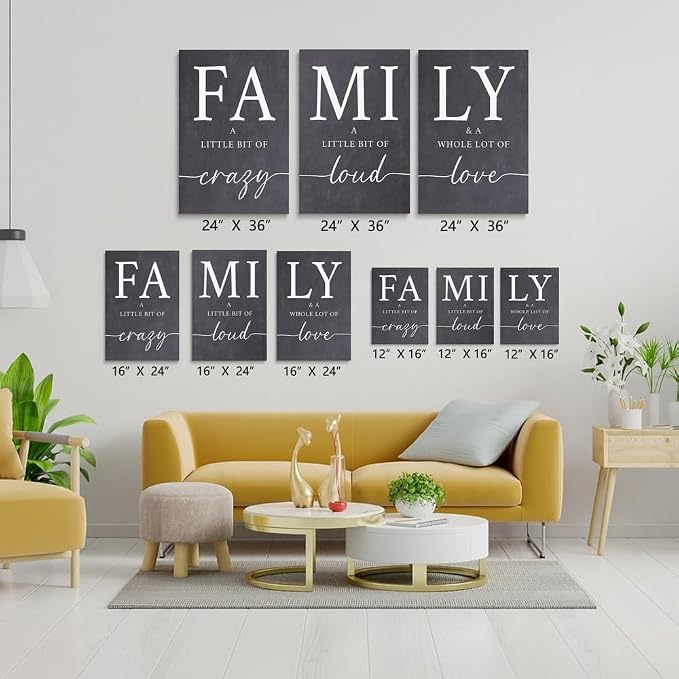GUBIYU Gray Family Wall Art Set of 3 20"X28" Modern Farmhouse Decor - Image 6