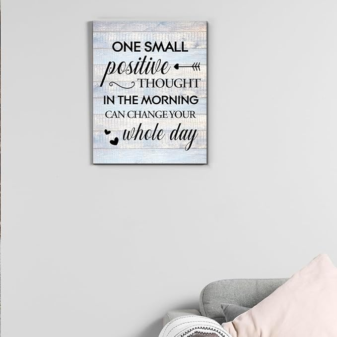 Inspirational Farmhouse Canvas Print Wall Art Decor One Small Positive Thought - Image 7