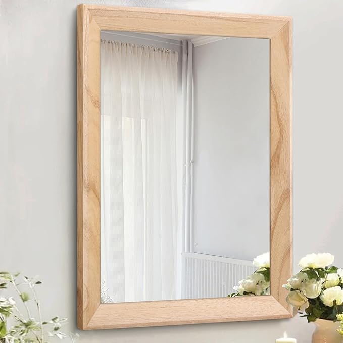 AAZZKANG Rustic Mirrors for Wall Rectangle Wood Frame Mirror Decorative for by AAZZKANG