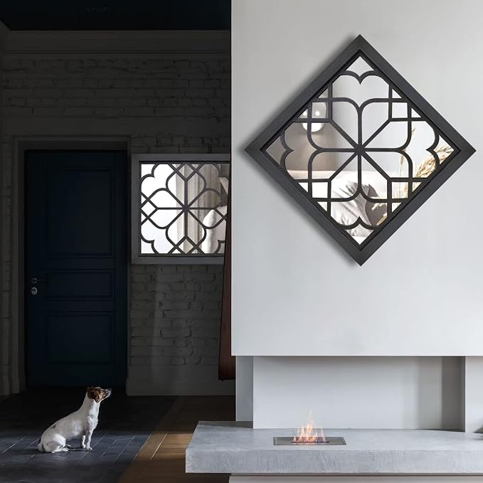 Wocred 2 PCS Square Wall Mirror, Gorgeous Rustic Farmhouse Accent Mirror - Image 6