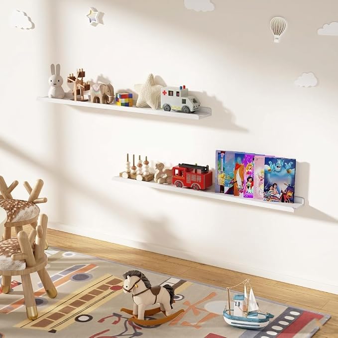 Love-KANKEI 48 Inch Long Floating Shelves Wall Mounted Set of 2, Large Wood - Image 7