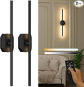 Wall Sconces Set of Two Battery Operated Wall Sconce, Wireless Wall Light USB by hunhun