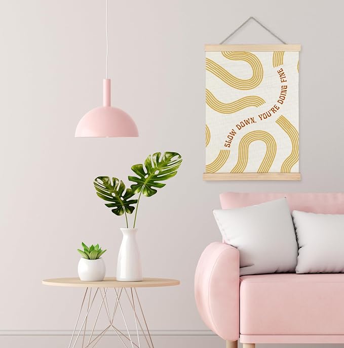 Yomisex Yellow Slow Down You're Doing Fine Inspirational Wall Art Poster - Image 4