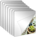 JUNEBRUSHS 8 Pack Self Adhesive Acrylic Mirror, 8 x 8 Inch Tiles, Flexible by JUNEBRUSHS