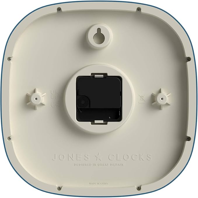 JONES CLOCKS® Pulsar wall Clock | Square Rounded Retro Clock | 10 inch | Blue | - Image 7