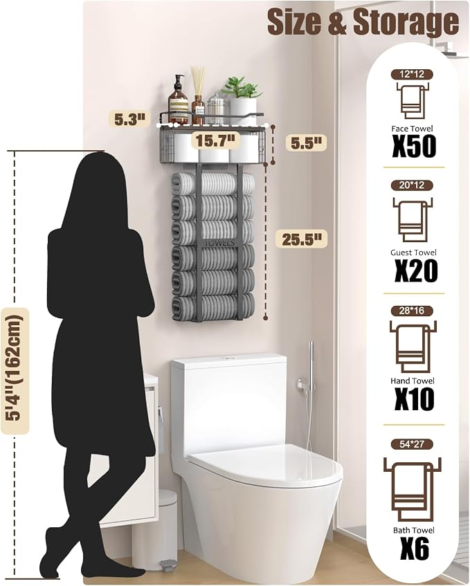 Large Towel Rack & Bathroom Towel Holder - Image 2