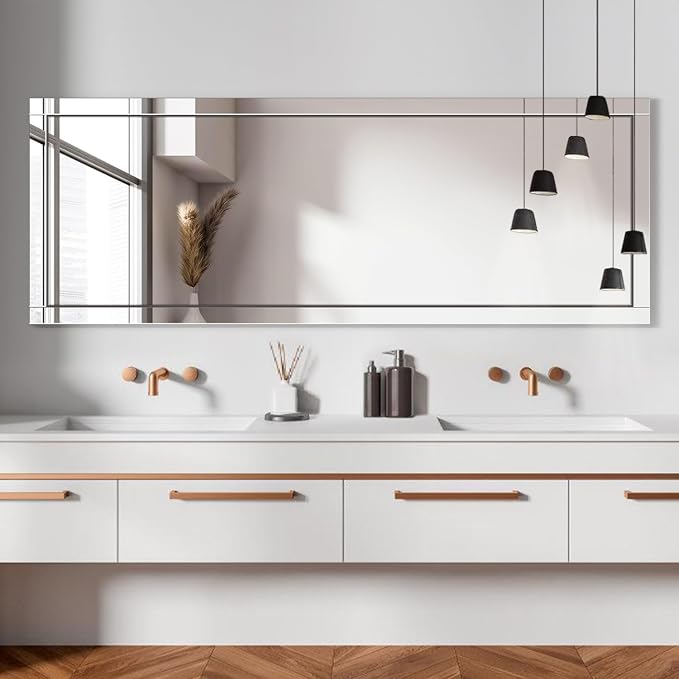 Syndra 65‘’x24‘’ Beveled Edge Full Length Mirror, Frameless Wall-Mounted & - Image 6