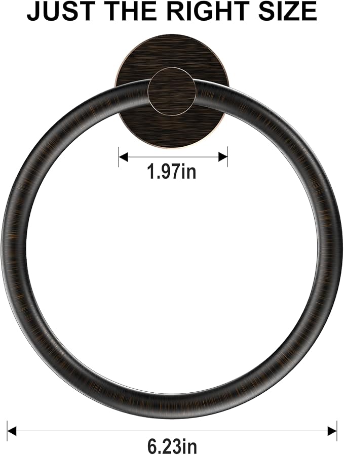 SetSail Towel Holder for Bathroom Wall Screw-in Towel Ring Stainless Steel Hand - Image 5