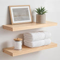 Homeforia 20 inch Natural Floating Shelf, High End Solid Real Wood 20inch Small by Homeforia