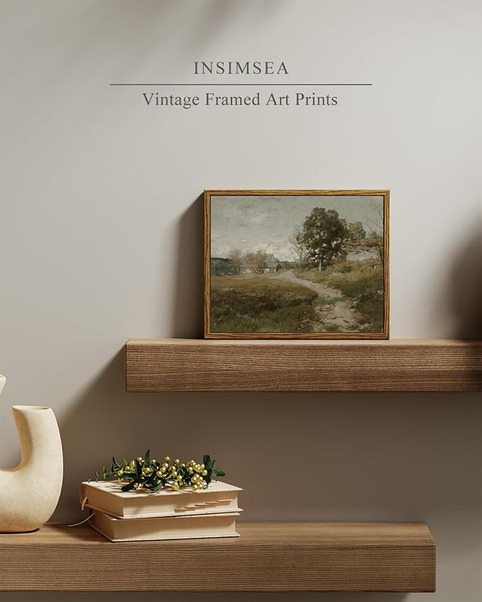 InSimSea Framed Canvas Wall Art, Vintage Outskirts Painting Prints - Image 2