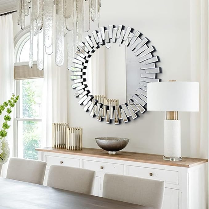 Chende Round Mirrors for Wall Decor, Modern Decorative Mirror for Entryway - Image 8