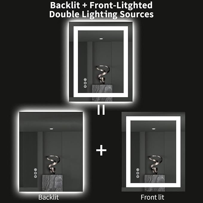 LOAAO 28"X32" LED Bathroom Mirror - Image 6