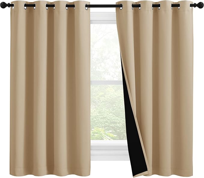 NICETOWN Cold Reducing Curtains, Bedroom Full Blackout Curtain Panels, Great Job by NICETOWN