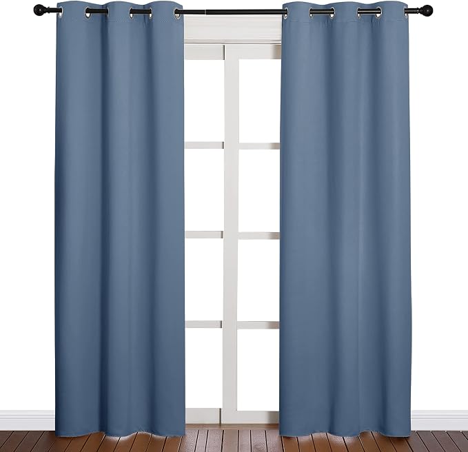 NICETOWN Triple Weave Thermal Insulated Ring Top Blackout Window Curtains - Image 2