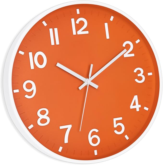 Foxtop Modern Wall Clock Silent Non-Ticking Battery Operated Round Quartz 12 - Image 8