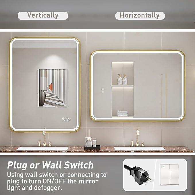 24x32 Inch LED Bathroom Mirror - Image 6
