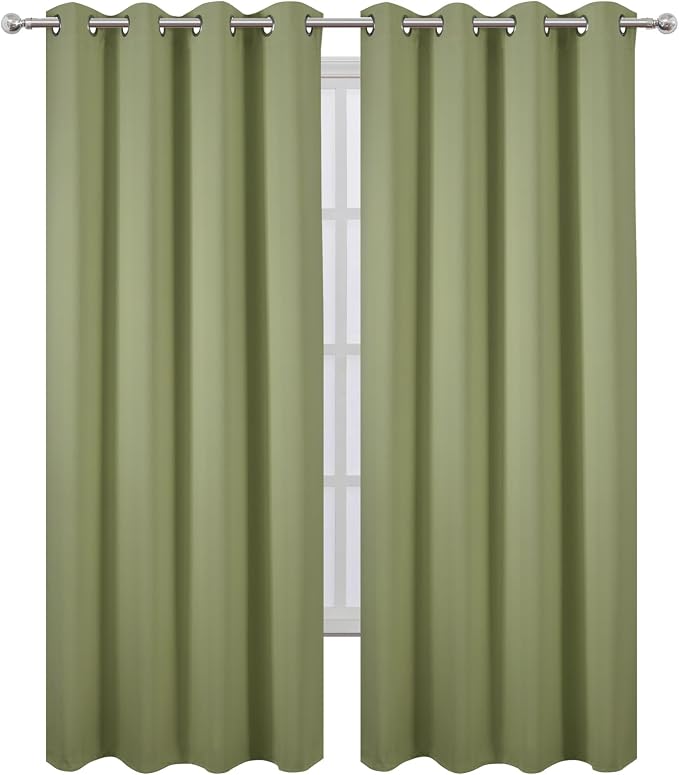 LEMOMO Blackout Curtains 66 x 84 inch/Sage Green Curtains Set of 2 - Image 2