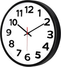Keepcross 14 Inch Wall Clock Battery Operated Silent Non-Ticking, 3D Big by Keepcross